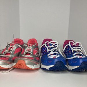 2 Pairs New Balance GIRLS Youth Running Shoes Size 1.5 Track Cross Country Pink